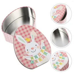 Gift Wrap Easter Cookie Tin Tinplate Box Metal Tins Eggs Shaped Candy Empty Biscuits Container