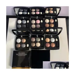 Eye Shadow Famous Makeup 4 Colors Matte Shimmer Natural Waterproof Eyeshadow Shadows Palette With Brush 6 Styles Fast Ship Drop Delive OTFQD