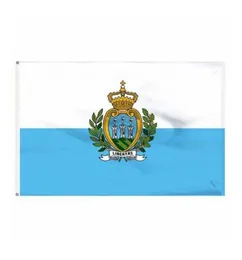 San Marino Flag Hochqualität 3x5 ft 90x150 cm Flaggen Festival Partygeschenk 100d Polyester Indoor Outdoor Druckflaggen Banners1946978