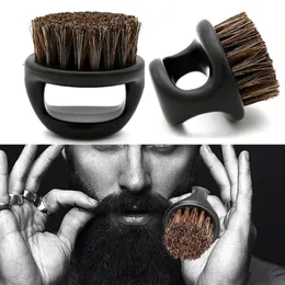 1 PCS Design de anel Horse Bristle Men Shaving Brush Plástico barbeiro portátil escova de barba