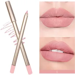 Lipliner Pencil Custom Retractable Creamy Lip Liner wasserdichte lang anhaltende rosa braune Nude Lip Make -up Stift 15pcs/Los Bulk 240412