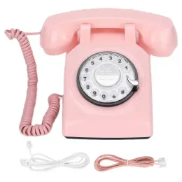 Aksesuarlar retro sabit hat telefon vintage eski moda telefon klasik döner kadran telefon sabit kablolu telefonlar ev ofis otel için