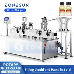 Zonesun Pasta integrada e enchimento de líquidos Máquina de capeamento de produtos de fase dupla Cosméticos Sistema de produção automática ZS-AFC30