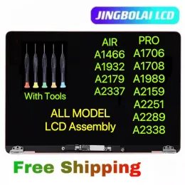 Enheter Jingbolai LCD -skärm för bok Retina A1466 A1706 A1708 A1989 A2159 A2289 A2251 A2337 A2338 A1932 A2179 LCD -montering