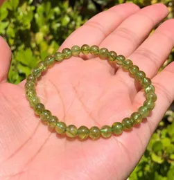 Beaded Strands PC Natural Peridot Armband Round Pärlor Crystal Healing Stone Fashion Jewelry Gift for WomenReaded6098623