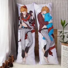 Pillow 2D Genshin Impact Dakimakura Handsome Tartaglia Pillow Cover Hugging Body Pillowcase Anime Game Pillowcase Otaku Pilow 150X50