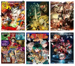 Shonen Jump One PieceAttack on Titan Anime posters vintage Metal Sign Wall for men Cave Kitchen Custom Painting Decor Tin sign7731527