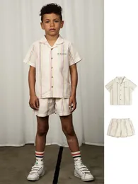 مجموعة ملابس الأطفال المصغرة 2024 صيف الخريف السيد براند بويز فتيات اللباس سراويل قميص سروالس إنسوت القطن القميص قميص 240425