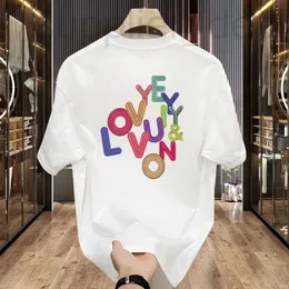 Herrt-shirts designer design inspirerad bokstav tryckt kortärmad t-shirt för mäns instagram trendig mångsidig sommar lös och personlig ruffian stilig u3mq