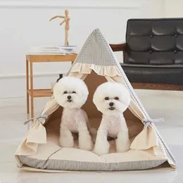Cat Carriers Crates Houses Indoor and Outdoor Cat Nest Dog House Portable Folding Triangle Pet Tent Cute Cat House Household Mat Cat Bed 240426