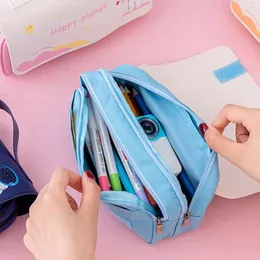 Canvas Storage Bag School Supplies Happy Planet Kawaii Pencil Case Case Case Astronauta Troams Spiratery