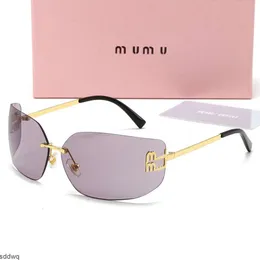 Дизайнер для женщин негабаритные мужские солнцезащитные очки Мужчины дизайнеры Miui Lunette Soleil Mui Sun Очет. Обоснованные Sonnenbrillen Gafas de Sol с коробкой 2024