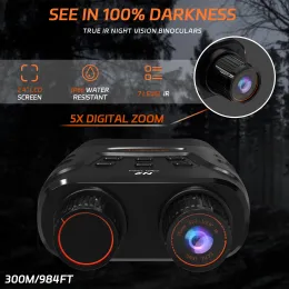 카메라 gtmedia 나이트 비전 쌍안경 적외선 5x 디지털 줌 기능을 갖춘 7 줄 밝기 LED 낮과 밤 야외에서 사용할 수 있습니다.