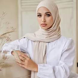 Modalny bawełniany szalik hidżabowy dla muzułmańskich kobiet szal elastyczne łatwe gładkie hidżabs szaliki chusta na głowę afrykańska kobieta turban ramadan 240417