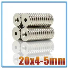 Kontroller 2100pcs 20x45 mm Güçlü Mıknatıslar 20*4 mm Delik 5mm Küçük Kalıcı Yuvarlak Karto Neodymiyum Manyetik Mıknatıs 20*45