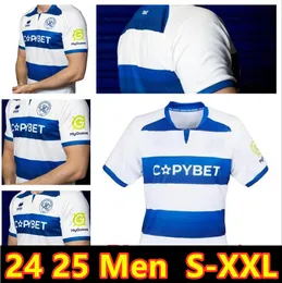 24 25 Queens Park Rangers Męskie koszulki piłki nożnej Willock Amos Roberts Dykes Johansen Home koszulki piłkarskie Krótkie mundury manneve 2024 2025 DOMOWANE DOMY QPR