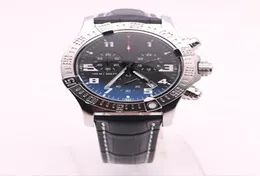 DHGATE selecionou fornecedores de fornecedores homens Homens Seawolf Chrono Dial preto Corrente de couro preto Relógio de quartzo Relógios de vestido masculino2178094