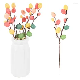 Dekorative Blumen Osterei Eierbaum Zweig Plastikblume Picks Ornament Herzstück für DIY Craft Home Decoration Party Gefälligkeiten