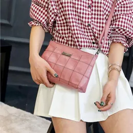 Omuz çantaları moda crossbody çanta kadınlar için bayanlar çanta dişi vintage deri ekose haberci Borsa Donna Dames Tassen