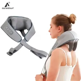 Massagebaste elektrischer Hals Massagebaste drahtloser Gesundheitsnacken Schulter kneten 3D -Massage Kissen Hals Rücken Muskel Entspannende Massageschal