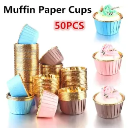 Formar 50st/ställ in muffinsmuffinsfoderkakor omslaget Diy Cake Baking Paper Cups