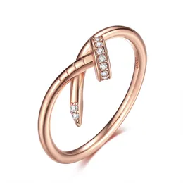 Rings Designer Jewelry Nuovo stile Anello d'argento Minimalist Rose Gold 925 per fedi nuziali di alta moda femminile