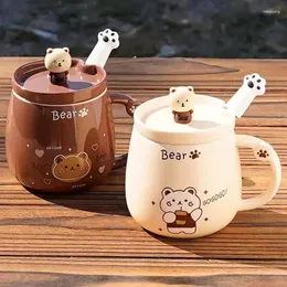 Mugs Couple Bear Ceramic Coffee Mug Girl's Retro Cup Afternoon Tea Cute