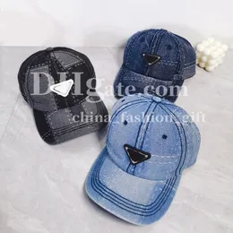 Designer Splicing Cap in jeans Cappellino da baseball per uomo Triangolo Brand Hat Denim Cappello casual Cappello da sole Outdoor Cappello