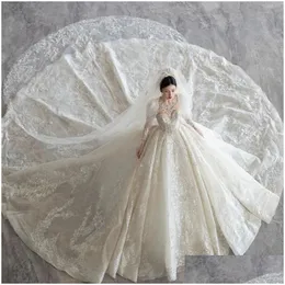 A-Line Wedding Dresses 2024 Tle Beautif Bride Gowns New Fashion Appliques Lace Vintage Boho Wed Dress Vestido De Noiva Robe Mariee Bac Ot8Qz