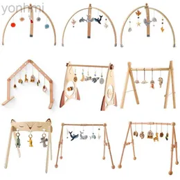 Mobiler# 1Set Play Gym Frame Baby Activity Wood Fitness Frames Play Gym Mobile Baby Room Decoration Nyfödda Baby Accessories Rattle Toy D240426