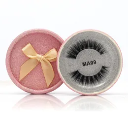 1 Paar/Box transparente Stamm Seidenprotein Wimpern 100% reines handgefertigtes gefälschte Augenwimpern mit rosa Geschenkbox