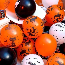 Decoração de festa 10pcs Halloween Balloon Dress Up Horror Vibe Event Decor Festival Festival de Pumpkin Bats imprimindo balões