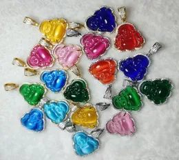 Colares pendentes Hip Hop Bling gelo de Opal rindo Buda Maitreya Pingents for Men Men Men Unisex Fashion Charm JewelryPingent5241943