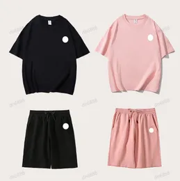 Yoga-Set großes Hemd kurzärärmische Top-Männer-Kordel-Shorts Lose halbärmeliges Frauenpaar Schulter vielseitiges Festes Farb-T-Shirt