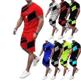 Nowy projektant Square Thirt Tracks for Men Summer Psychedeliczny grafika 3D Print Slewaless Sport Gym