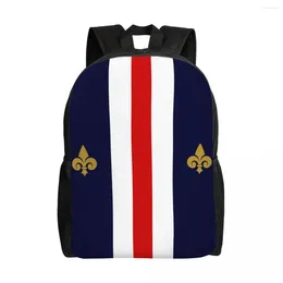 Rucksack Fleur de Lis Frankreich französische Flagge Fleur-de-Lys Lily Flower School College Reisetaschen Bücher für 15-Zoll-Laptop