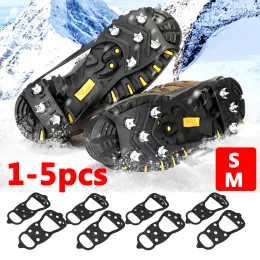 Acessórios 15 pares 6 dentes Carras de gelo de inverno Antislip Mountainering Cleats unissex Snow Garra Shoe Covers Sapatos Botas de neve Crampones