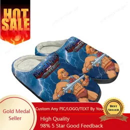 Slippers He-Man Masters of the Universe Cotton Men Women Pluxush Quarto Casual Mantenha o anime que quente Custom Térmico Interior Slipper