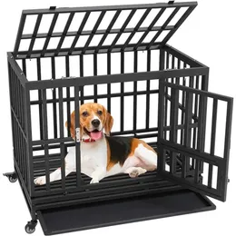 Carrinhos de gatos Crates abriga canis de cão interno 38 polegadas Crates de cães pesados Habitação e atividades de habitat Casas e canetas de animais de estimação de habitat 240426