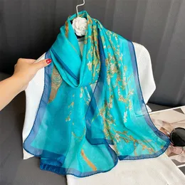 Модные печатные цветочные шифоновые шифоновые шарф -шарф женщины Pareo Lady Bandanas пляжные полотенца летние мусульманская вуаль