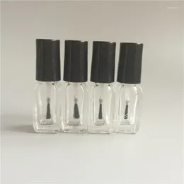 Bottiglie di stoccaggio 300 pezzi/lotto bottiglia per smalto da 4 ml con spazzola ricaricabile cosmetico vuoto contenimento di vetro trasparente strumento di manicure