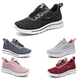 Gratis frakt män kvinnor löparskor snörning anti-halk solid mesh svart grå rosa röda lila mens tränare sport sneakers gai