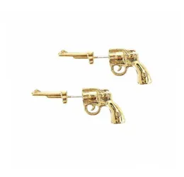 Stud Creative Pistol Earrings Metal Gold and Silver Color Women039S Personality Fashion Jewelry Gifts9132034