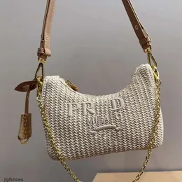 Designerbeutel Frau Strohbeutel Nylon Luxushandtaschen Hobos Unterarmtasche Sommer Urlaubsbeutel Kapazität Achselbeutel Kette Geldbörsen Designer Crossbody -Umhängetaschen