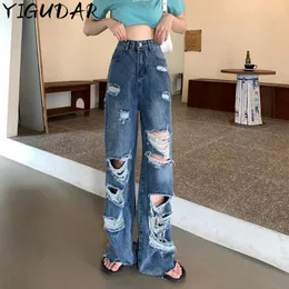 Frauen Jeans heterosexuelle Frau Frau Kleidung Sommer 2024 Hosen Weitbein Fracht Harajuku Mode Denim Yk2