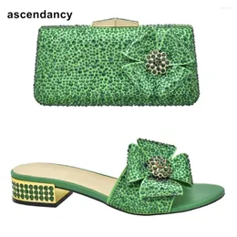 Casual Shoes Latest Italian Shoe And Bag Set 2024 African Women Wedding Decorated With Rhinestone Plus Size Luxury