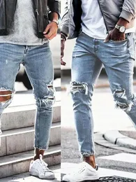 Herren Jeans perforierte kleine Fußgummi