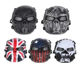 Skull Airsoft Party Mask Paintball Full Face Mask Army Games Mesh Eye Shield Mask for Halloween Cosplay Party Decor238J2532493