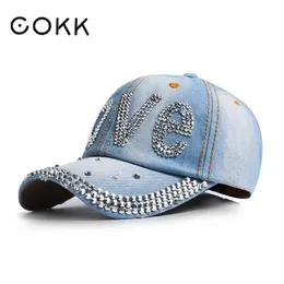 Caps de bola COKK Baseball Cap Women Cowboy Hat Summer Autumn Snapback Gorras Casquette Letters Shiny Hat Dad Feminino Ajustável Novo J240425