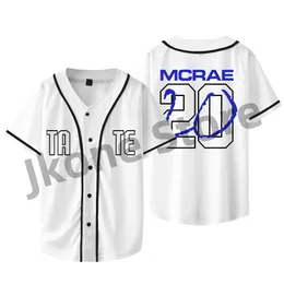 Tate McRae 20 Baseball Jacket Последние тур Merch Tee Women Men Men Mass Casual с коротким рукавом 240419